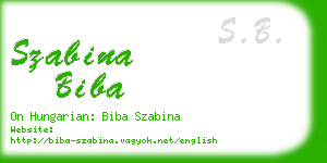 szabina biba business card